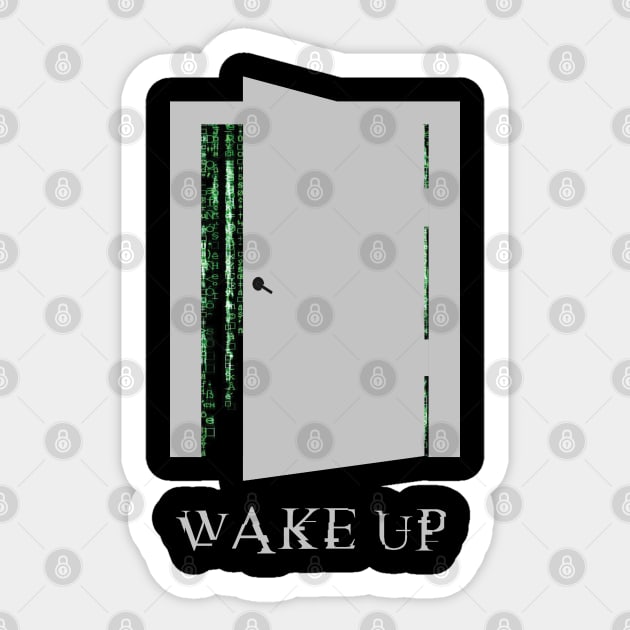 Wake up - Door Sticker by CAUTODIPELO